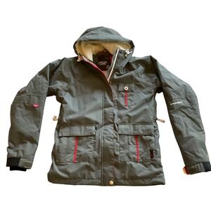 Special Blend Womens Snowboard Heavy Jacket Gray 10k Waterproof Faux Fur Small